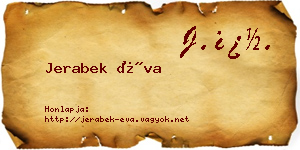 Jerabek Éva névjegykártya